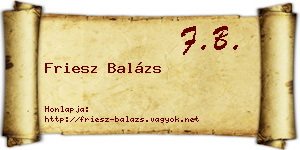 Friesz Balázs névjegykártya